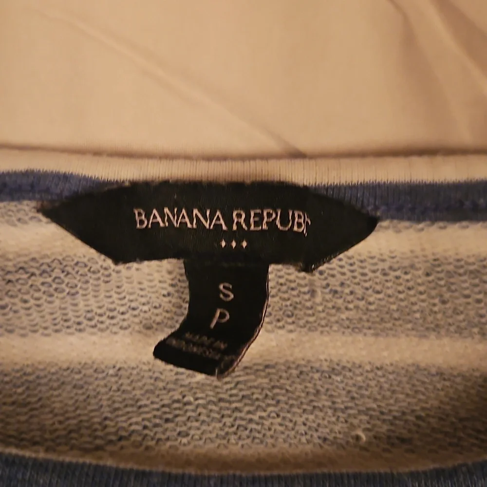 Banana Republic Navy and White Striped Tee - Picture 2 of 4